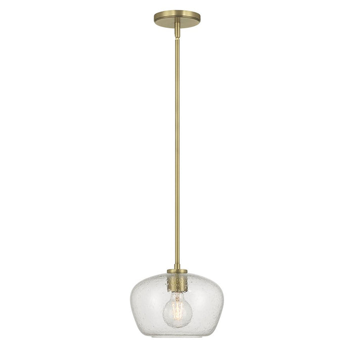Millennium Lighting Pomari 1Lt 8" Pendant, Brass/Clear Textured
