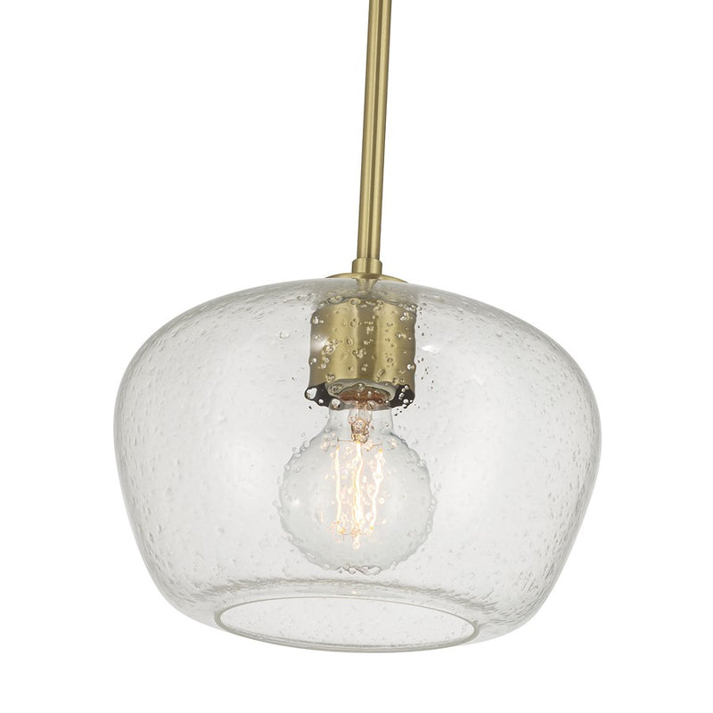 Millennium Lighting Pomari 1Lt 8" Pendant, Brass/Clear Textured