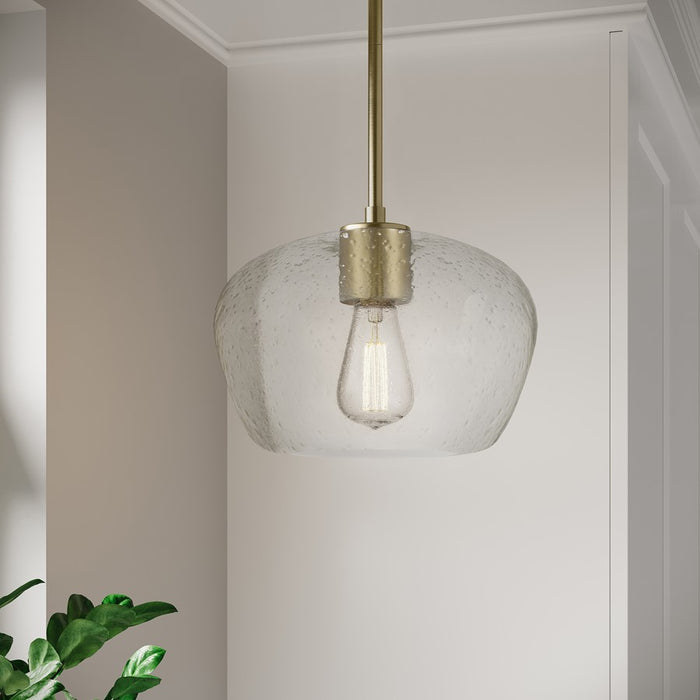 Millennium Lighting Pomari 1Lt 8" Pendant, Brass/Clear Textured