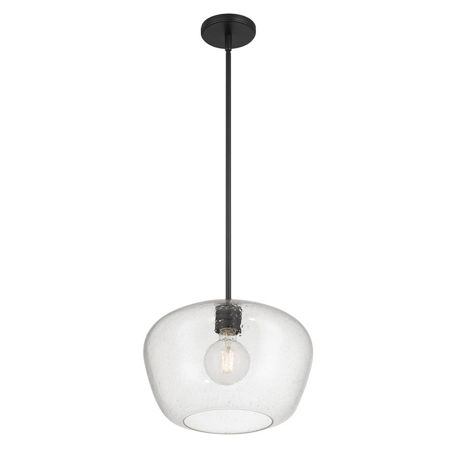 Millennium Lighting Pomari 1Lt 11" Pendant, Black/Clear Textured - 203201-MB