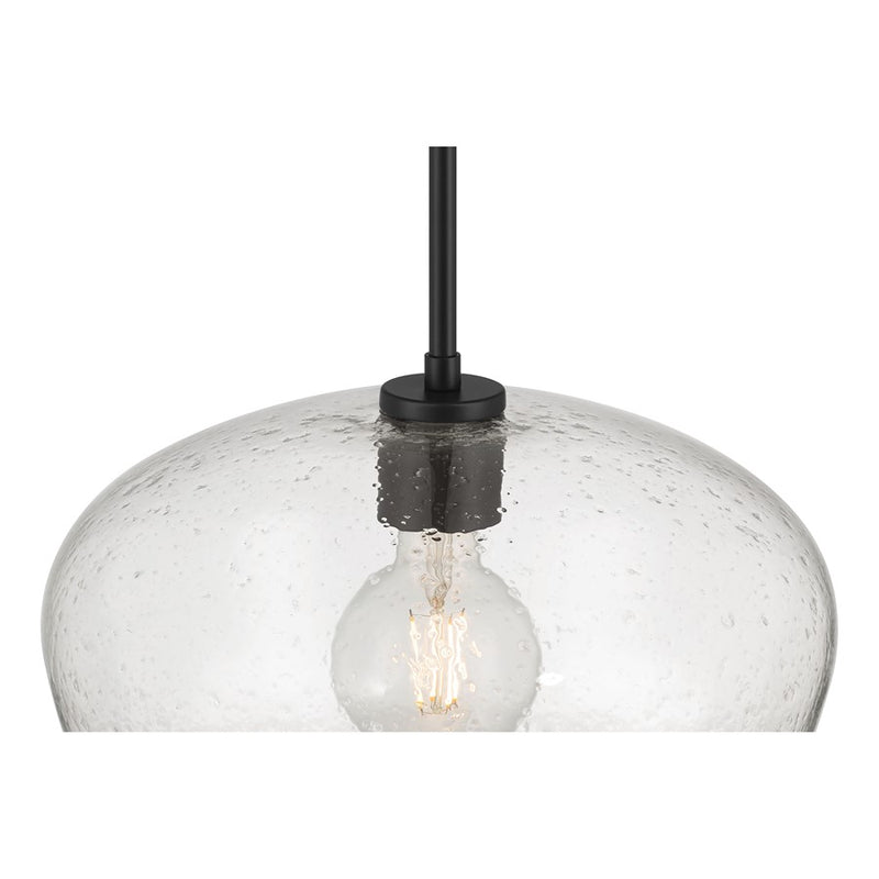 Millennium Lighting Pomari 1Lt 11" Pendant, Black/Clear Textured