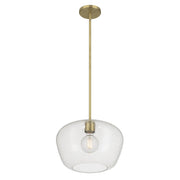 Millennium Lighting Pomari 1Lt 11" Pendant, Brass/Clear Textured - 203201-VB