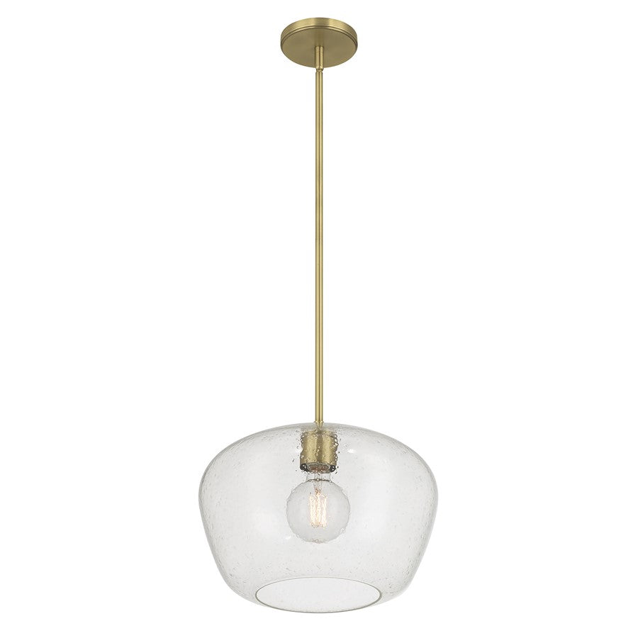 Millennium Lighting Pomari 1Lt 11" Pendant, Brass/Clear Textured - 203201-VB