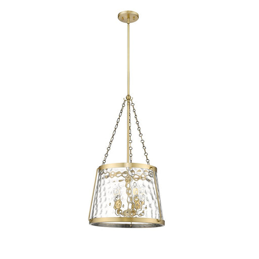 Millennium Lighting Adabella 5Lt Pendant, Vintage Brass/Clear