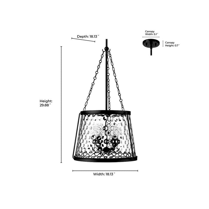 Millennium Lighting Adabella 5Lt Pendant, Vintage Brass/Clear