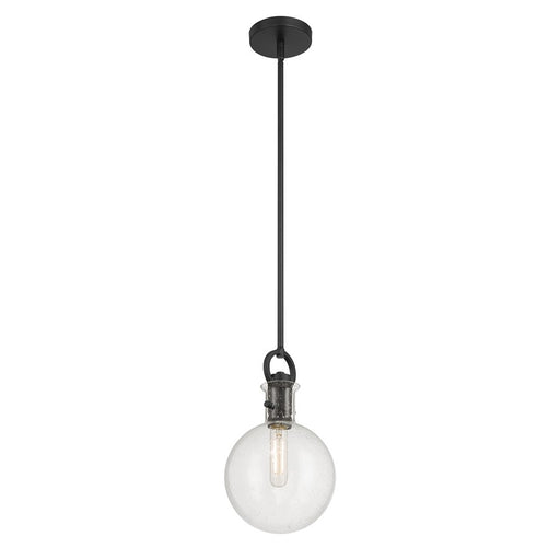 Millennium Lighting Glanora 1Lt Pendant, Black/Clear Seeded - 204101-MB