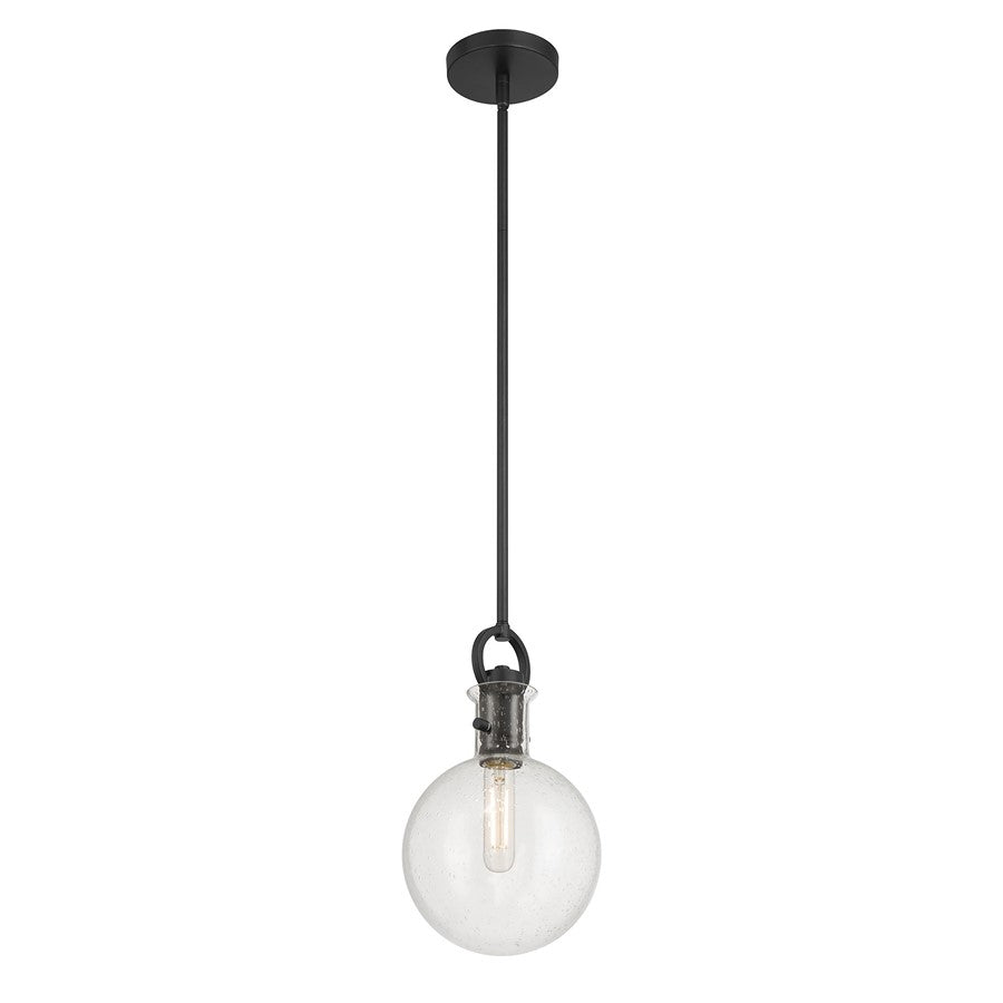 Millennium Lighting Glanora 1Lt Pendant, Black/Clear Seeded - 204101-MB