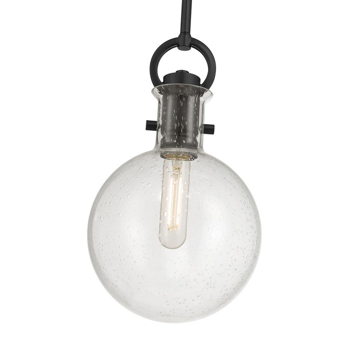 Millennium Lighting Glanora 1Lt Pendant, Black/Clear Seeded