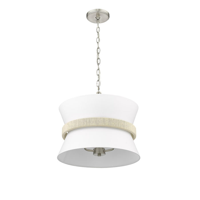 Millennium Lighting Kimbry 3Lt Pendant, Brushed Nickel/Linen