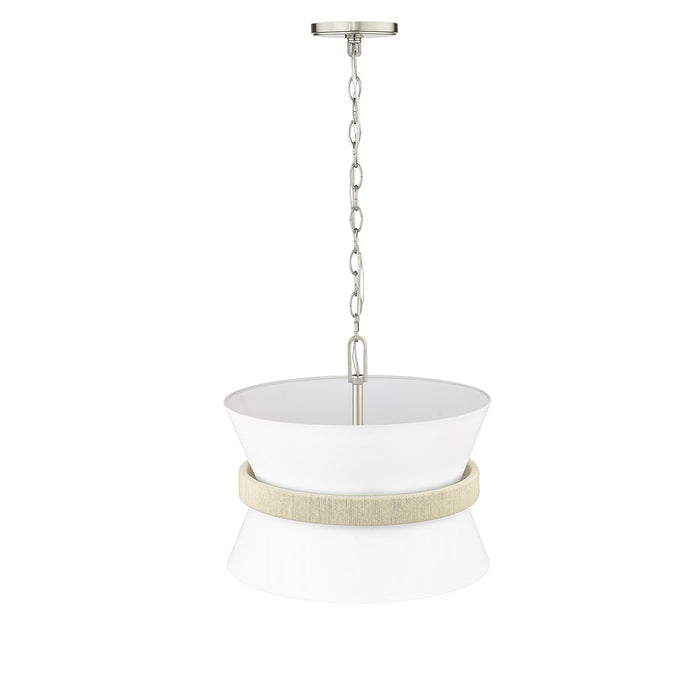 Millennium Lighting Kimbry 3Lt Pendant, Brushed Nickel/Linen