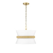 Millennium Lighting Kimbry 3Lt Pendant, Vintage Brass/Linen - 20503-VB