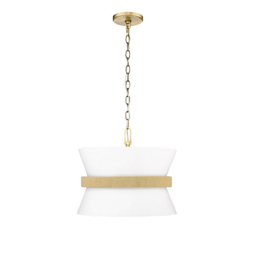 Millennium Lighting Kimbry 3Lt Pendant, Vintage Brass/Linen - 20503-VB