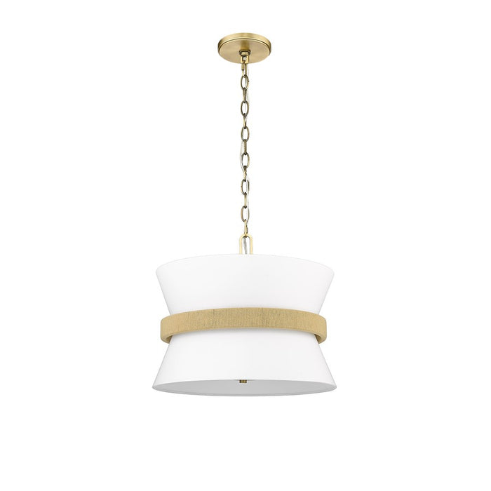 Millennium Lighting Kimbry 3Lt Pendant, Vintage Brass/Linen