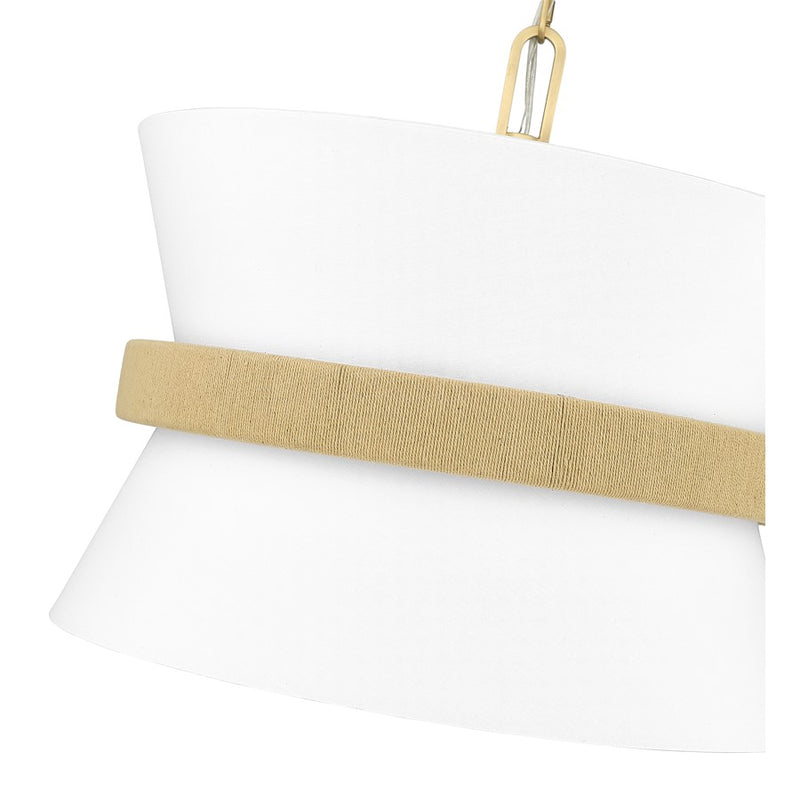 Millennium Lighting Kimbry 3Lt Pendant, Vintage Brass/Linen