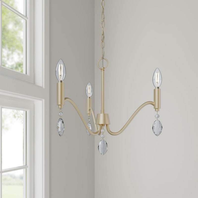Millennium Lighting Aureline 3Lt Chandelier, Aged Silver