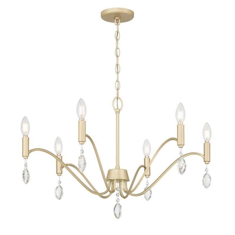 Millennium Lighting Aureline 6Lt Chandelier, Aged Silver - 205106-AGSI