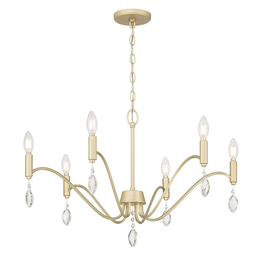 Millennium Lighting Aureline 6Lt Chandelier, Aged Silver - 205106-AGSI