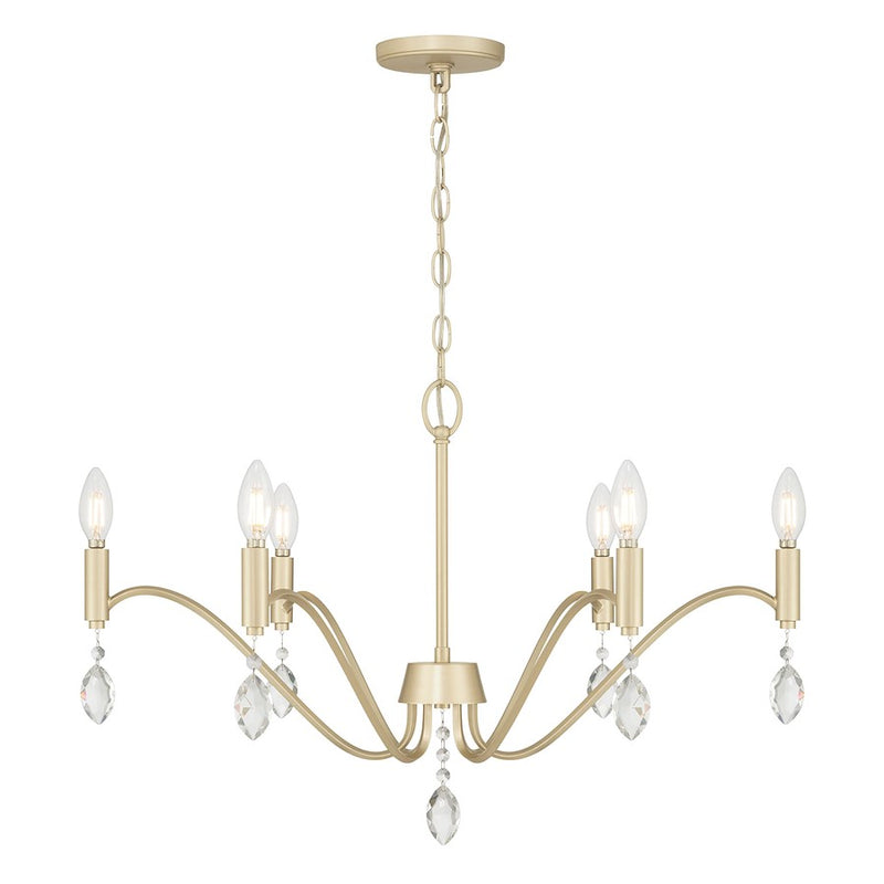 Millennium Lighting Aureline 6Lt Chandelier, Aged Silver