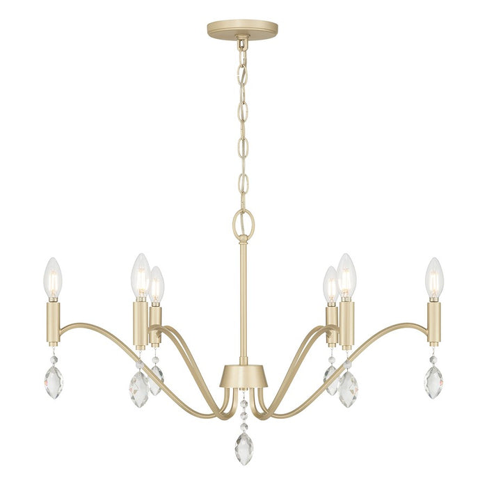 Millennium Lighting Aureline 6Lt Chandelier, Aged Silver