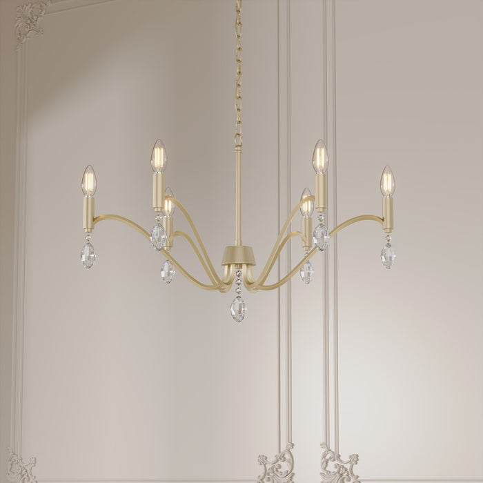 Millennium Lighting Aureline 6Lt Chandelier, Aged Silver