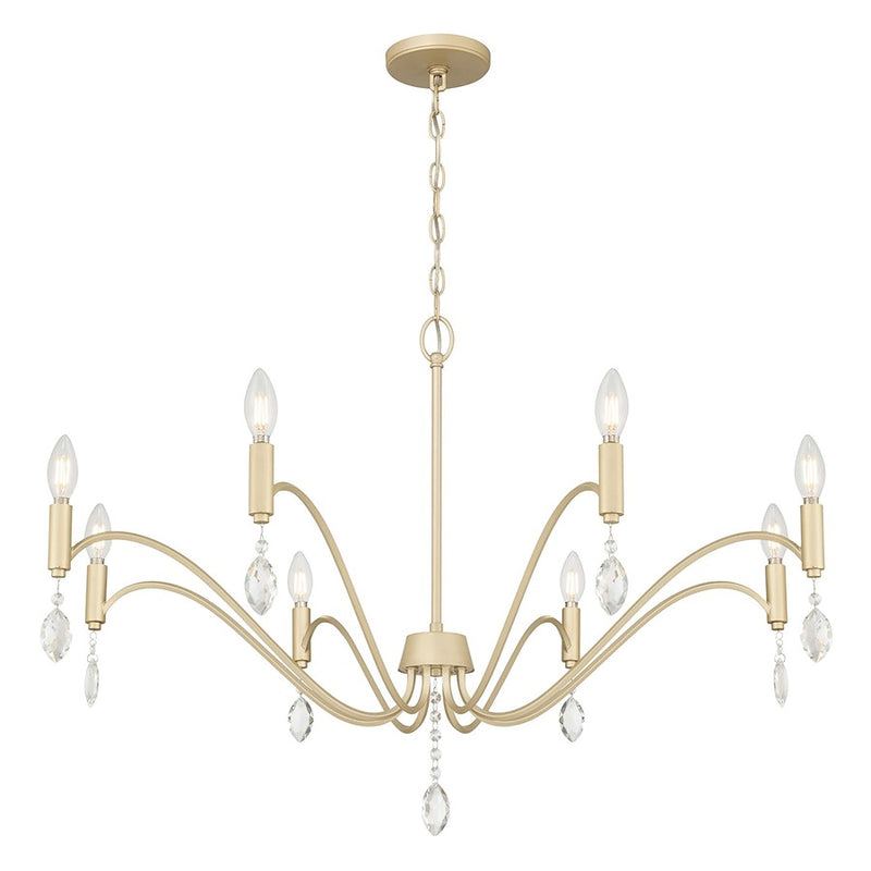 Millennium Lighting Aureline 8Lt Chandelier, Aged Silver - 205108-AGSI