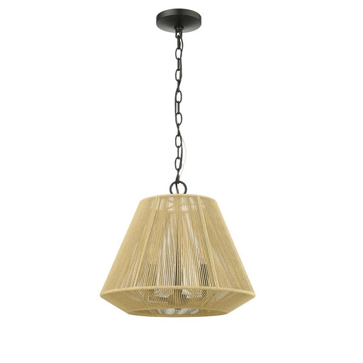 Millennium Lighting Sterling 3Lt Pendant, Black/Cotton Twine