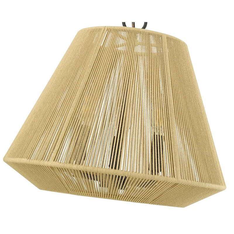 Millennium Lighting Sterling 3Lt Pendant, Black/Cotton Twine