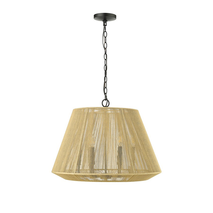 Millennium Lighting Sterling 6Lt Pendant, Black/Cotton Twine - 20606-MB