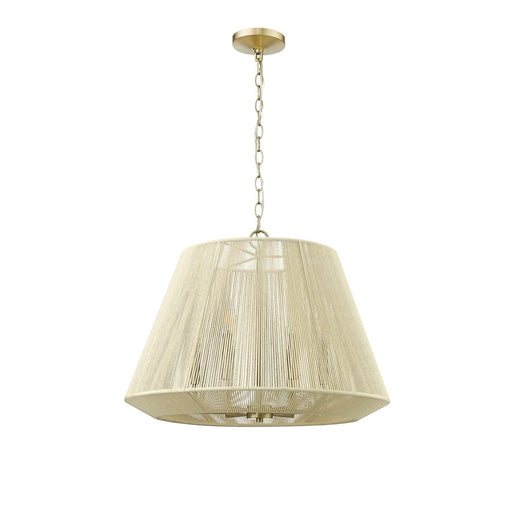 Millennium Lighting Sterling 6Lt Pendant, Modern Gold/Cotton twine