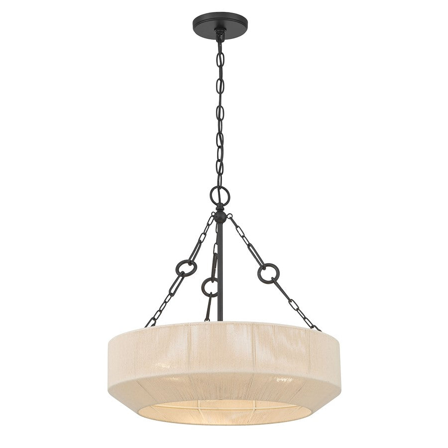 Millennium Lighting Tresselle 3 Light Pendant, Matte Black - 206103-MB