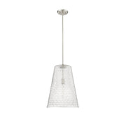 Millennium Saben 1Lt Pendant, Nickel/Rattan Lattice Clear - 20701-BN