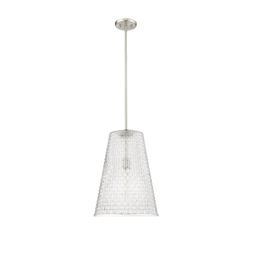 Millennium Saben 1Lt Pendant, Nickel/Rattan Lattice Clear - 20701-BN