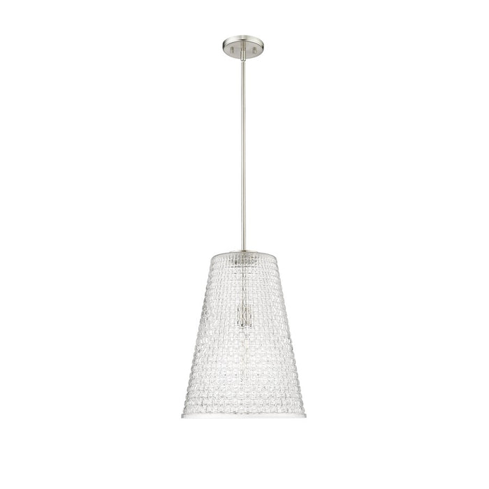 Millennium Saben 1Lt Pendant, Nickel/Rattan Lattice Clear - 20701-BN