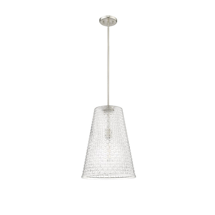 Millennium Saben 1Lt Pendant, Nickel/Rattan Lattice Clear