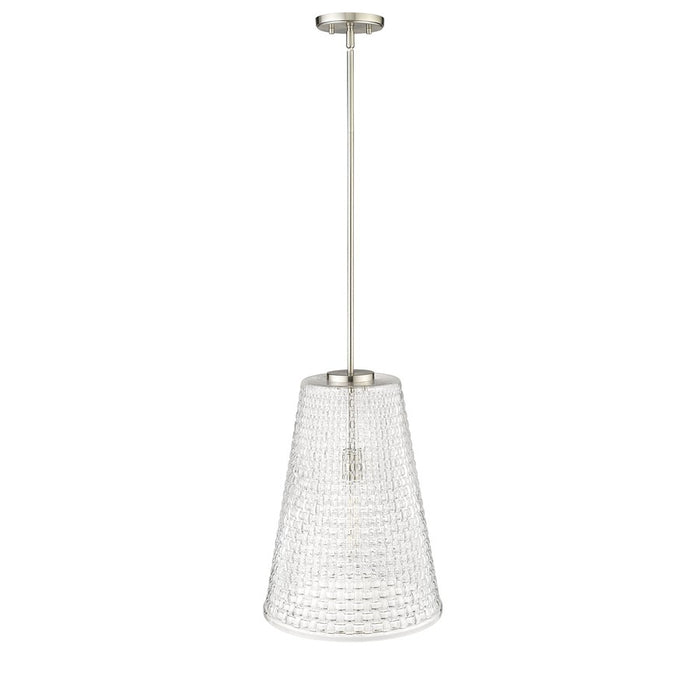 Millennium Saben 1Lt Pendant, Nickel/Rattan Lattice Clear
