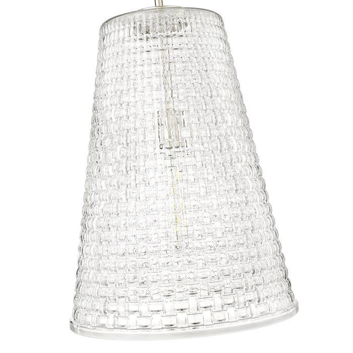 Millennium Saben 1Lt Pendant, Nickel/Rattan Lattice Clear
