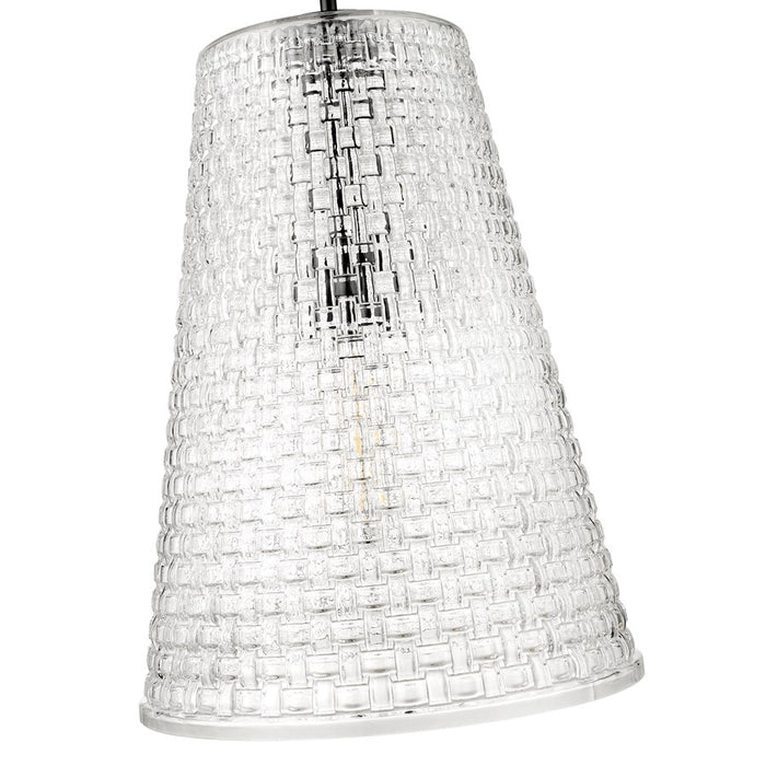 Millennium Lighting Saben 1Lt Pendant, Black/Rattan Lattice Clear