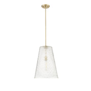 Millennium Lighting Saben 1Lt Pendant, Gold/Rattan Lattice Clear - 20701-MG
