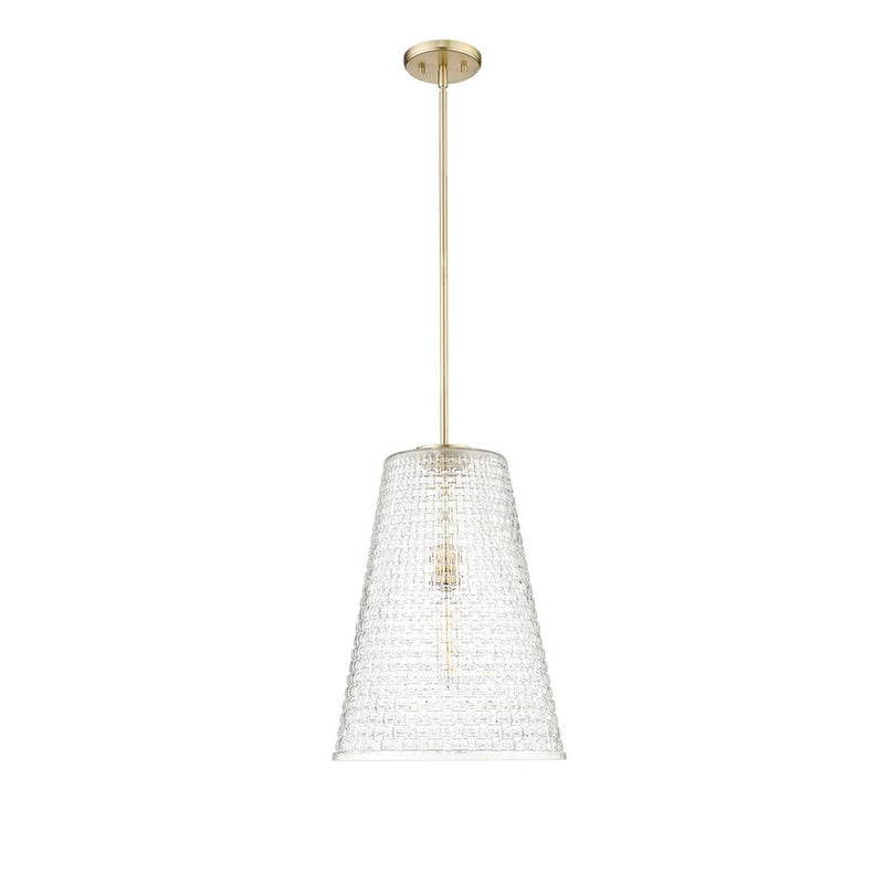 Millennium Lighting Saben 1Lt Pendant, Gold/Rattan Lattice Clear - 20701-MG