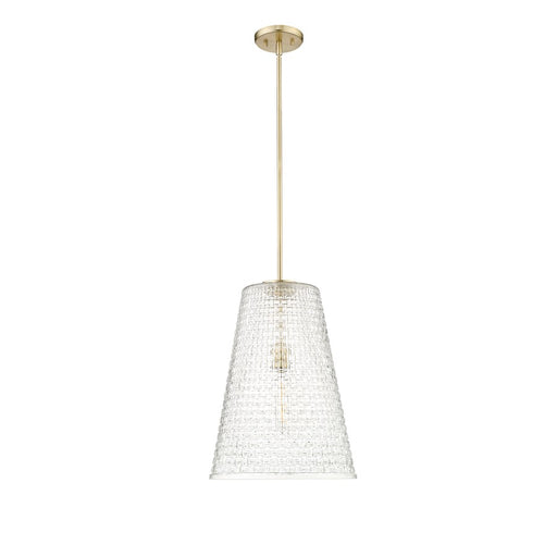 Millennium Lighting Saben 1Lt Pendant, Gold/Rattan Lattice Clear - 20701-MG