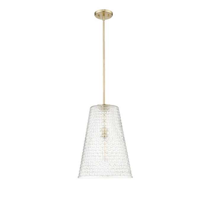 Millennium Lighting Saben 1Lt Pendant, Gold/Rattan Lattice Clear - 20701-MG