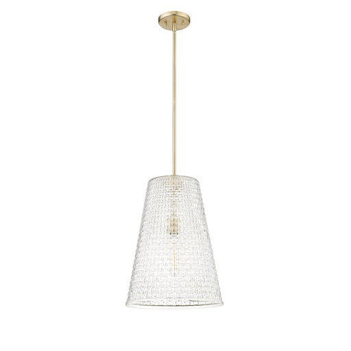 Millennium Lighting Saben 1Lt Pendant, Gold/Rattan Lattice Clear