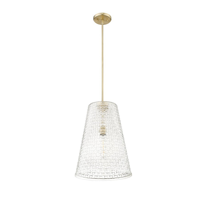 Millennium Lighting Saben 1Lt Pendant, Gold/Rattan Lattice Clear