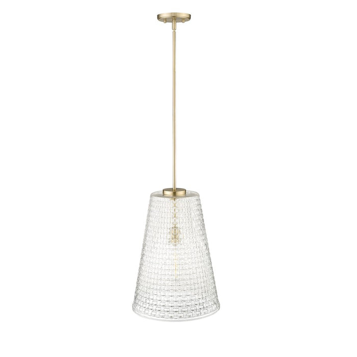 Millennium Lighting Saben 1Lt Pendant, Gold/Rattan Lattice Clear