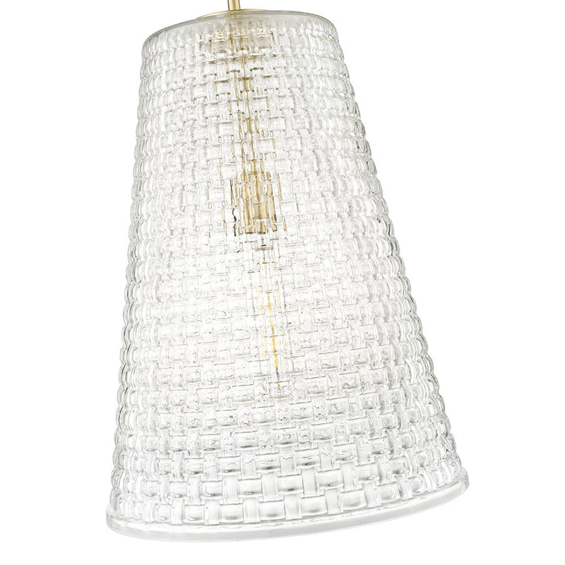 Millennium Lighting Saben 1Lt Pendant, Gold/Rattan Lattice Clear