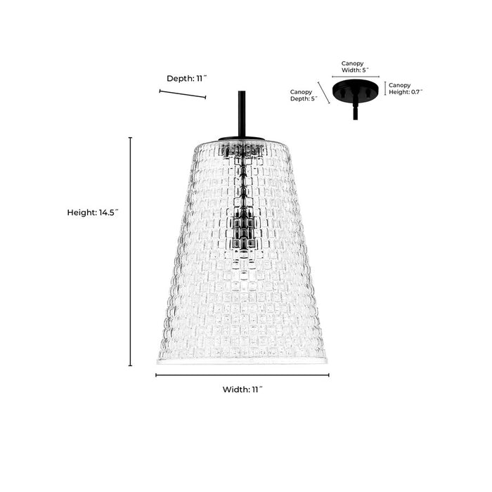 Millennium Lighting Saben 1Lt 15" Pendant, Polished Nickel