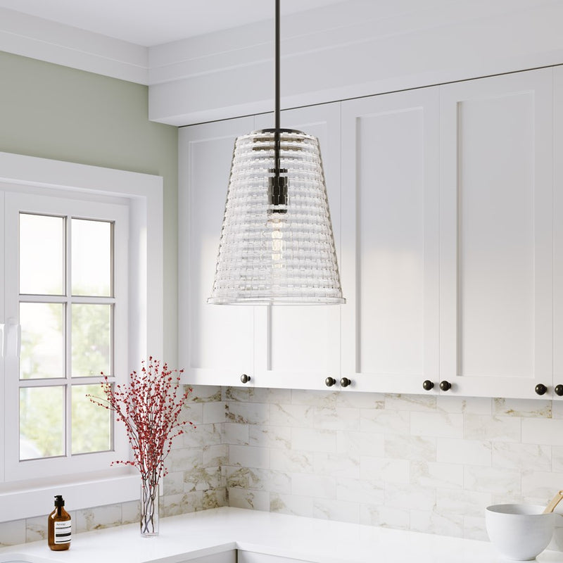 Millennium Lighting Saben 1Lt 12" Pendant, Black