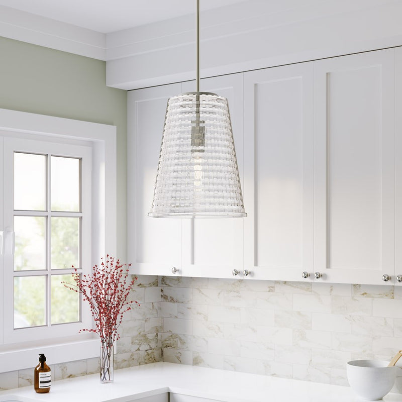 Millennium Lighting Saben 1Lt 12" Pendant, Polished Nickel