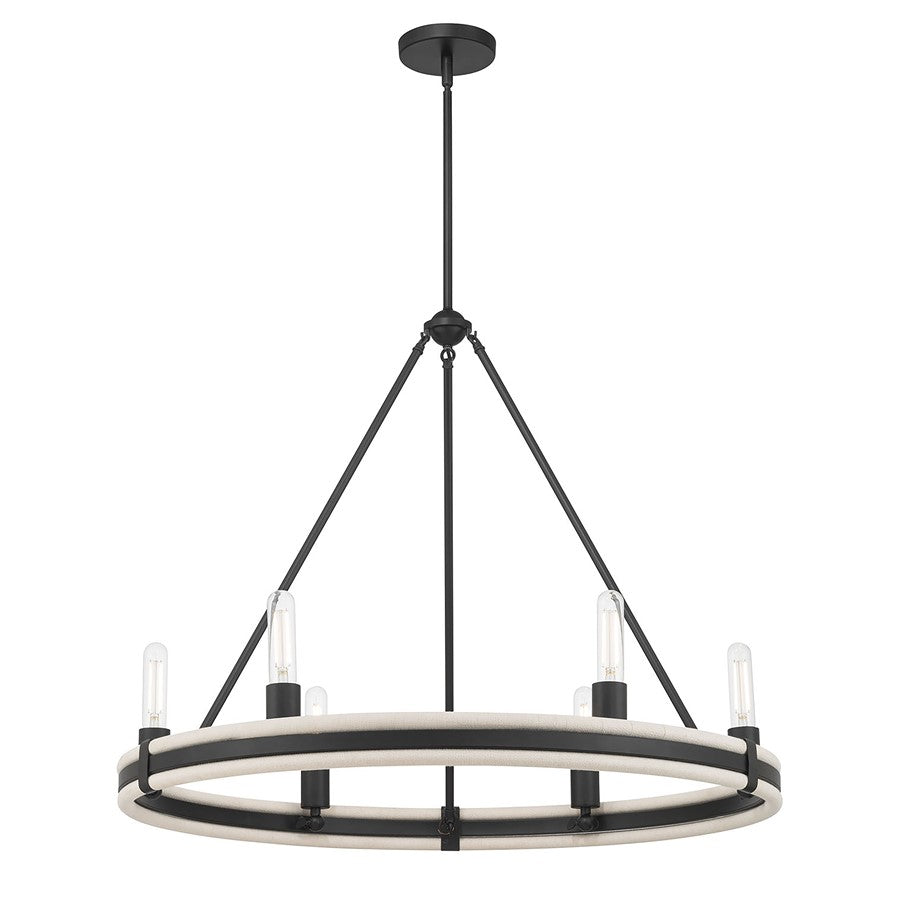 Millennium Lighting Rovessa 6 Light Chandelier, Matte Black - 207106-MB
