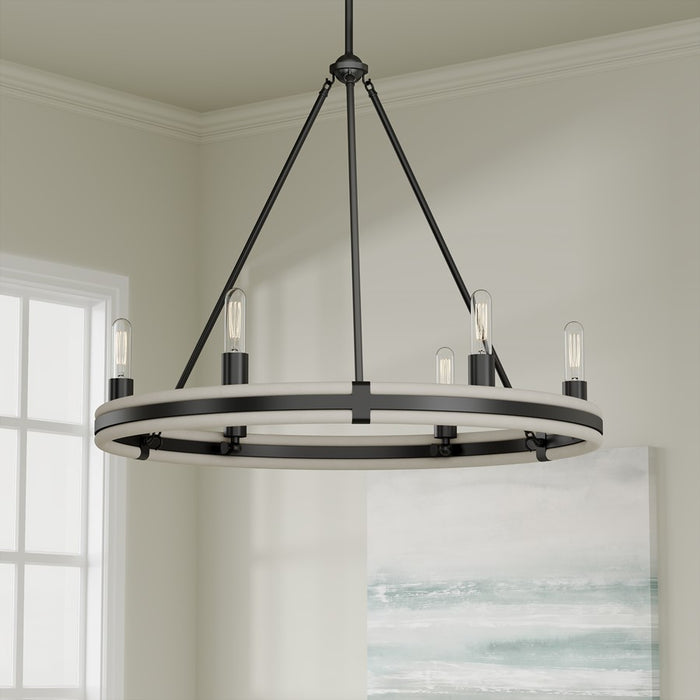 Millennium Lighting Rovessa 6 Light Chandelier, Matte Black